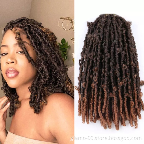 Glamo Synthetic hair extention Bob Locs For African women Crochet Distressed Soft Faux butterfly locs